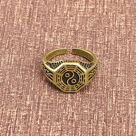 NHẪN NAM KHẮC BÁT QUÁI VÀ THÁI CỰC ÂM DƯƠNG CÓ HỘP ĐỰNG