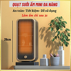 Quạt sưởi mùa đông 2 chiều thế hệ mới KONKA- Máy sưởi văn phòng cao cấp không khô da - Hàng chính hãng