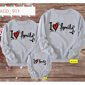 Áo nỉ gia đình Family màu xám ,trắng , đỏ , đen - MÃ AGD911