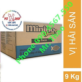 Thức ăn cho mèo Minino Yum - Thức ăn cho Mèo vị Hải Sản thùng 9kg (6 túi x 1,5 kg)