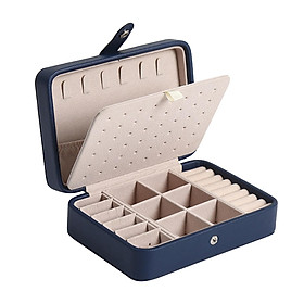 Portable Jewelry Box Leather Double Layer Travel Storage Case Bag, Premium