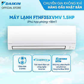 Mua  Model mới 2023  Máy Lạnh Daikin Inverter 2 chiều FTHF35XVMV - 1.5HP (12000BTU) Streamer độc quyền - Tiết kiệm điện - Luồng gió Coanda - Làm lạnh nhanh - Hàng chính hãng