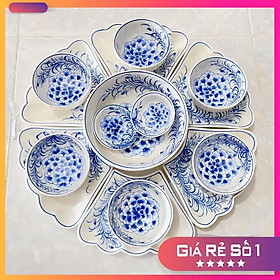Mua Bộ bát đĩa  bộ đồ ăn mặt trời hoa cúc dây gốm sứ bát tràng