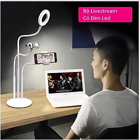 Bộ giá đỡ điện thoại livestream có đèn led