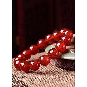 Vòng Tay Nam Đá Mã Não Đỏ Tự Nhiên 13mm