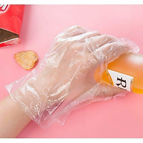 Mua Set 100 chiếc găng tay nilong dùng 1 lần tự hủy sinh học - chế biến thực phẩm  sơn cửa-làm vườn  nhuộm tóc