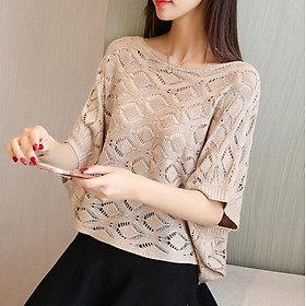 Áo lỗ cánh dơi mặc ngoài áo 2 dây và đồ bơi 2 mảnh AO27 họa tiết quả trám Free size