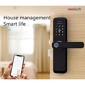 Hình ảnh Khóa của vân tay thông minh mở qua APP cao cấp cho cửa gỗ cho chung cư neoX1 - neolock