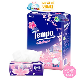 Khăn Giấy Rút Cao cấp Tempo Hương Sakura - 4 Lớp Bền Dai, An Toàn Cho Da - Thương Hiệu Đức (Lốc 4 Gói)
