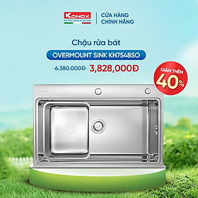 Chậu rửa bát Konox, Overmount Series, Model KN7548SO, Inox 304 cao cấp, 750*480*230mm, Hàng chính hãng