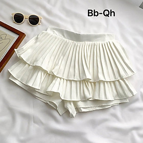 Chân váy xếp ly cho bé gái màu trắng đen phối đồ phong cách Hàn Quốc size 12-40kg mẫu mới (kèm chip)
