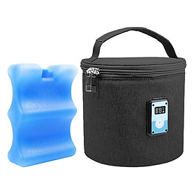 Milk  Bag with Ice Pack with Temperature Display for Camping Picnic