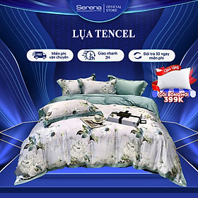 Drap Giường Lụa Thái Tencel SERENA Cao Cấp - Bộ Chăn Ga Ra Drap Gối Mền Nệm Đệm Giường Đẹp Phi Lụa 5 Món Khách Sạn Cao Cấp 1m2 1m4 1m6 1m8 2m 2m2x2m