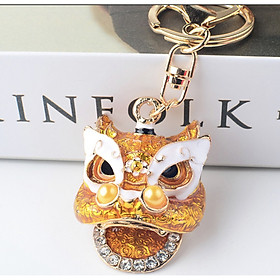 Móc khóa hongkong đầu con lân màu vàng