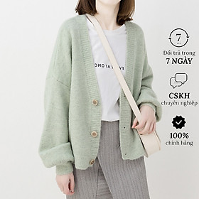 Hình ảnh Áo Len Cardigan nữ cổ chữ V phong cách Hàn Quốc dáng rộng Haint  Boutique