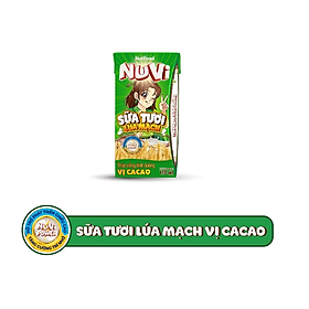 Thùng sữa Lúa Mạch Cacao Nuvi 110ml (48 hộp x 110ml)