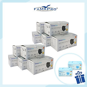 HỘP - FAMAPRO MAX - Khẩu trang y tế kháng khuẩn 4 lớp Famapro Max 40 cái hộp - COMBO 10 HỘP - ĐEN