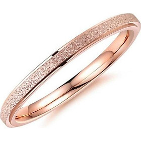 Nhẫn Nữ Phun Cát Bản 2mm Chất Liệu Thép Titan Không Rỉ Không Dị Ứng TT 1219