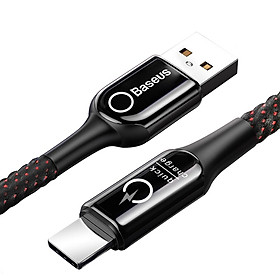 Mua Cáp sạc 2.4A Baseus C-shaped tích hợp đèn Led  tự ngắt khi pin đầy cho iPhone/iPad dài 100CM ( nhiều màu ) - Hàng chính hãng