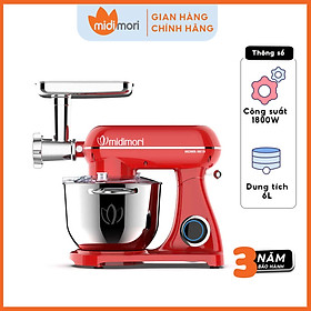 Mua Máy trộn bột  xay thịt đùn xúc xích thân khung thép Midimori  MDMR-9819B (1800W) - Hàng chính hãng