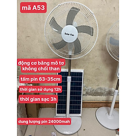 Mua Quạt tích điện năng lượng mặt trời quạt sạc quạt cây đứng Mẫu Mới 2022   Có Điều Khiển   Đèn ban đêm