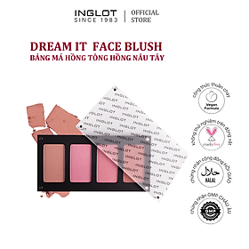 Bảng má hồng 4 màu chuyên nghiệp tông Hồng Nâu Tây lên màu chuẩn, lâu trôi Dream It INGLOT