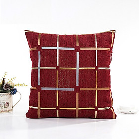 Vỏ Gối Tựa Lưng Dệt Sọc Chenille Ánh Bạc Thiết Kế Vuông Đơn Giản