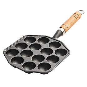 Mua Chảo Gang Nướng Làm Bánh Takoyaki Nhật Bản 14 Lỗ Gang Đúc Nguyên Khối