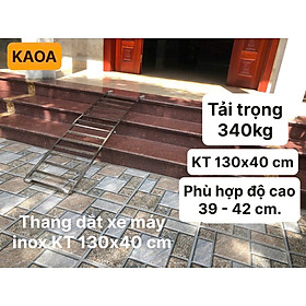 Thang dắt xe máy inox ( cho thềm cao 32-55 cm ) Bảo hành 12 tháng