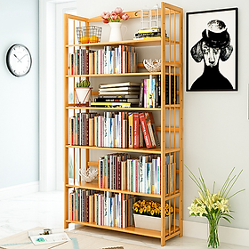 Mua Tủ Kệ sách Gỗ Tre Bền Đẹp cao cấp - Kệ Sách 90cm Gỗ Tre Nhiều Tầng tiện lợi đa năng bền đẹp TUR064