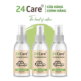 COMBO 3 chai Xịt Phòng Tinh Dầu Sả Chanh + Sả Java + Bạc Hà  Hữu Cơ Organic 24Care 250ML/Chai - Kháng khuẩn - Khử mùi hôi - Đuổi muỗi, côn trùng - Tập trung tinh thần làm việc, lái xe, học hành - Hương thơm thư giãn