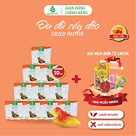 Combo 10 túi Đu đủ sấy dẻo thượng hạng Nonglamfood túi 50g | Quà tặng healthy cao cấp cho người thân, bạn bè