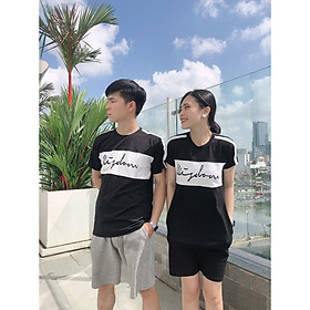 Set đồ đôi áo váy cặp CoupleTina 100% cotton cao cấp - Màu đen họa tiết