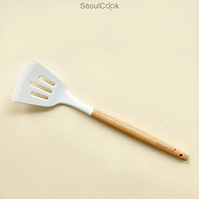 Vá silicon cao cấp chịu nhiệt chống dính cán gỗ Seoulcook, dùng cho nhà bếp, an toàn và dễ dàng vệ sinh