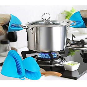 Mua Set 4 cái nhắc nồi silicon - 8x11.2cm 42g - Xanh dương