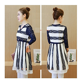 Áo bầu thu đông kẻ ấn tượng abl04
