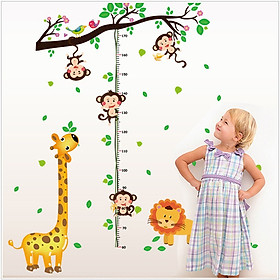 Decal dán tường Thước đo chiều cao khỉ con AmyShop DTD022(150x110cm)