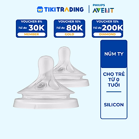 Núm ty mô phỏng tự nhiên mới hiệu Philips Avent cho trẻ từ 0 tháng tuổi ( vỉ đôi)_SCY962.02