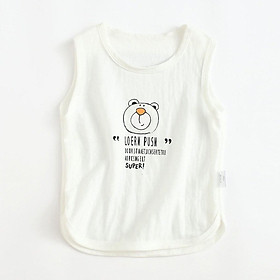 Áo Thun Cộc Tay In Hình Gấu Cho Bé Trai Bé Gái , Áo Ba Lỗ Chất Cotton Đũi Cao Cấp Cho Bé Từ 6-28Kg