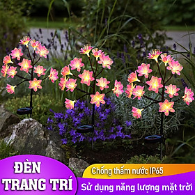 Đèn năng lượng mặt trời trang trí sân vườn hình cây hoa trà, màu sắc tự nhiên, điểm nhấn cho ngôi nhà bạn- K1605