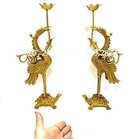 Mua ĐÔI HẠC NẾN CAO 47 cm nặng 4 kg chất liệu bằng đồng