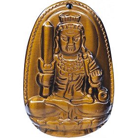 Mặt dây chuyền Bất Động Minh Vương Bồ Tát mắt hổ vàng size lớn (4,5 x 3cm) -Kèm sẵn dây đeo VietGemstones