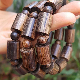 Vòng tay trầm hương PHONG THỦY-SANG TRỌNG hàng sánh chìm nước đốt trúc size 12 ly