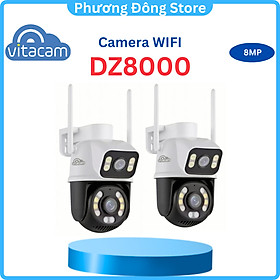 Mua Camera Wifi Vitacam 2 Mắt DZ8000 8MP  Xem 2 Màn Hình Cùng Lúc  Xoay 360 Siêu Nét  đàm thoại 2 chiều - Hàng chính hãng