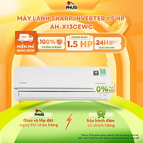 Máy lạnh Sharp Inverter 1.5 HP AH-X13CEWC - Hàng Chính Hãng