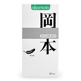 Hình ảnh Hộp 10 chiêc Bao cao su cao cấp nhật bản OKAMOTO Skinless Skin Purity BIGBULLSHOP