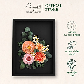 Tranh hoa giấy handmade trang trí cao cấp  SNAPSHOT Secret Garden 30x40cm - Maypaperflower Hoa giấy nghệ thuật