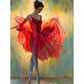 Bimkole 5D Diamond Painting Red Dancing Girl Full Drill by Number Kits DIY Rhinestone Pasted 12x16inch