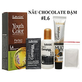 (Nâu Chocolate Đậm) Kem Nhuộm Dưỡng Tóc Phủ Bạc Lavox Youth&Color L6 - Màu Nâu Chocolate Đậm