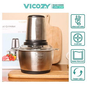 Mua Máy Xay Thịt Cầm Tay Cối Inox Đa Năng 2L - 300w - Hàng chính hãng